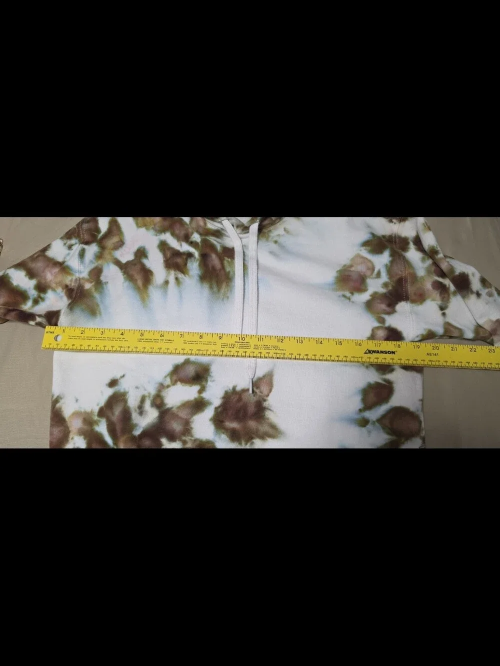 Tie-Dye Hooded Sweatshirt - White and Brown NWOT Small